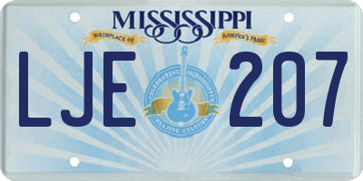 MS license plate LJE207