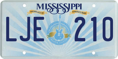 MS license plate LJE210