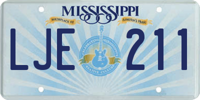 MS license plate LJE211