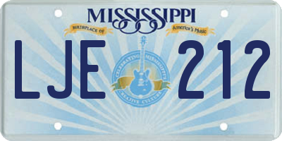 MS license plate LJE212