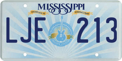 MS license plate LJE213
