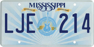 MS license plate LJE214
