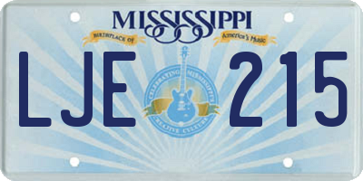 MS license plate LJE215