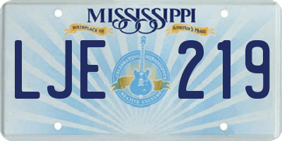 MS license plate LJE219