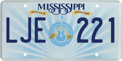 MS license plate LJE221