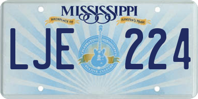 MS license plate LJE224