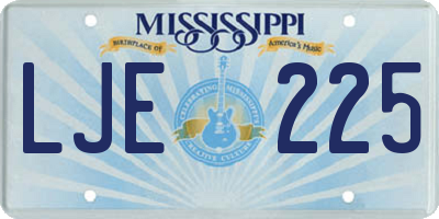 MS license plate LJE225