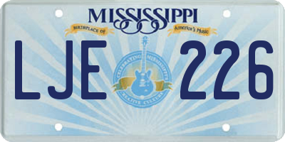 MS license plate LJE226