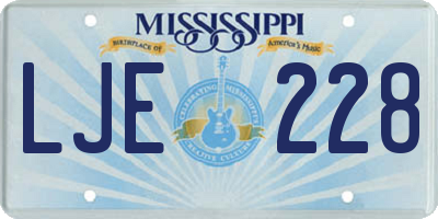 MS license plate LJE228