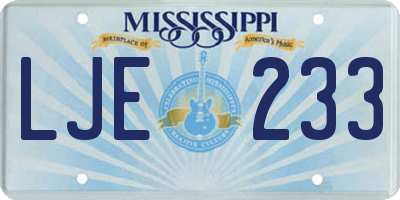 MS license plate LJE233