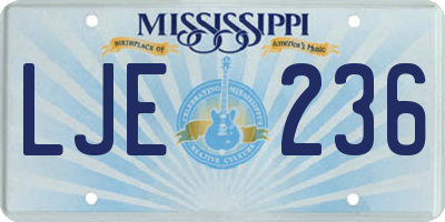 MS license plate LJE236