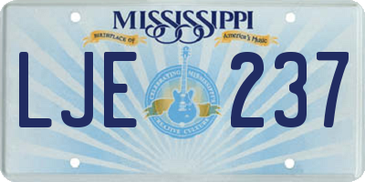 MS license plate LJE237