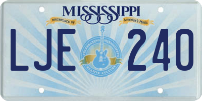 MS license plate LJE240
