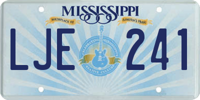 MS license plate LJE241