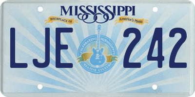 MS license plate LJE242