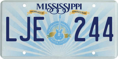 MS license plate LJE244