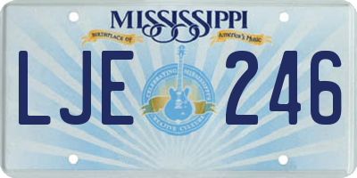 MS license plate LJE246