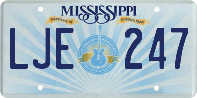 MS license plate LJE247