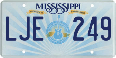 MS license plate LJE249