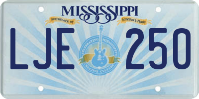 MS license plate LJE250
