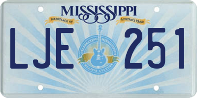 MS license plate LJE251