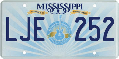 MS license plate LJE252