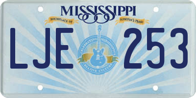 MS license plate LJE253