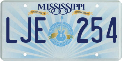 MS license plate LJE254