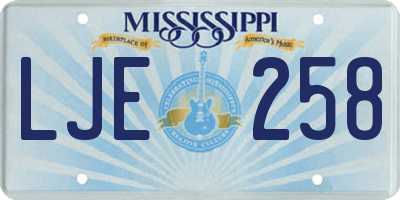 MS license plate LJE258