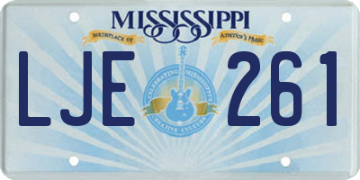 MS license plate LJE261