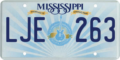 MS license plate LJE263