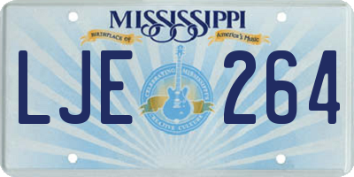 MS license plate LJE264