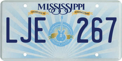 MS license plate LJE267