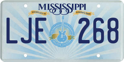 MS license plate LJE268