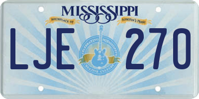 MS license plate LJE270