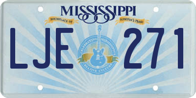 MS license plate LJE271