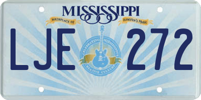MS license plate LJE272