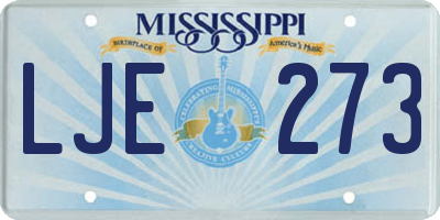 MS license plate LJE273