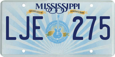 MS license plate LJE275