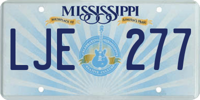 MS license plate LJE277