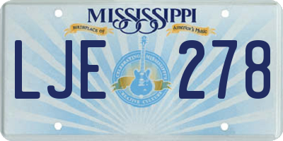 MS license plate LJE278