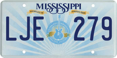 MS license plate LJE279