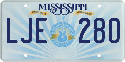 MS license plate LJE280