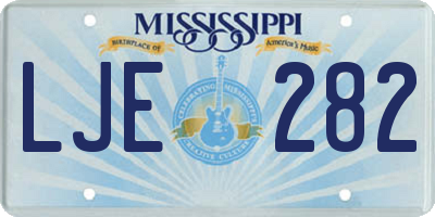 MS license plate LJE282