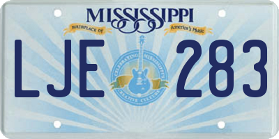 MS license plate LJE283