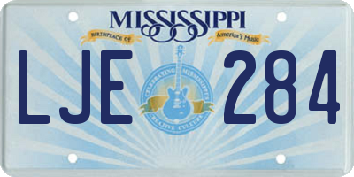 MS license plate LJE284