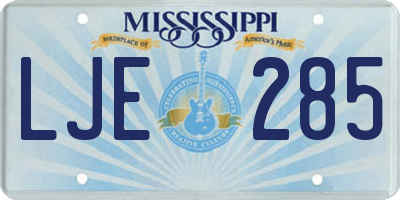 MS license plate LJE285