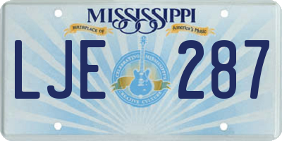 MS license plate LJE287