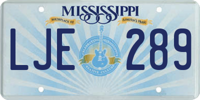 MS license plate LJE289