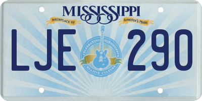 MS license plate LJE290